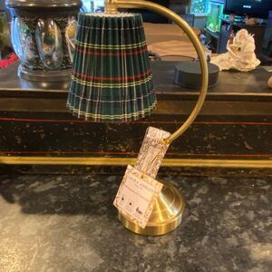 Laura Ashley Brushed Brass Plaid Shade Touch Table Lamp  New MacLeod of Harris M